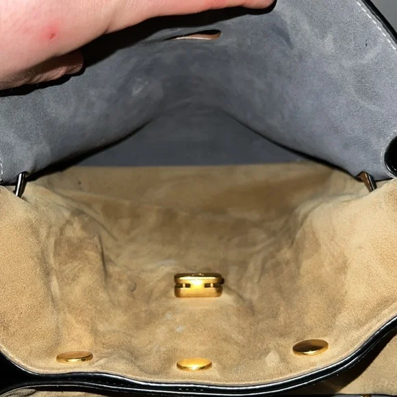 Tory Burch Brown Leather Shoulder Bag with Black Handles - Picture 16 of 16